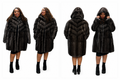 Espresso Luxe Hooded Mink Coat
